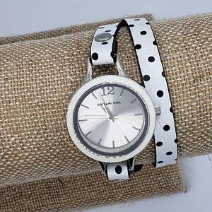 NEW * Origami Owl & Wrap Bracelet Watch Black Dot